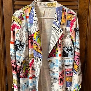 Women’s blazer newspaper design size XL. Multi color. Super cute